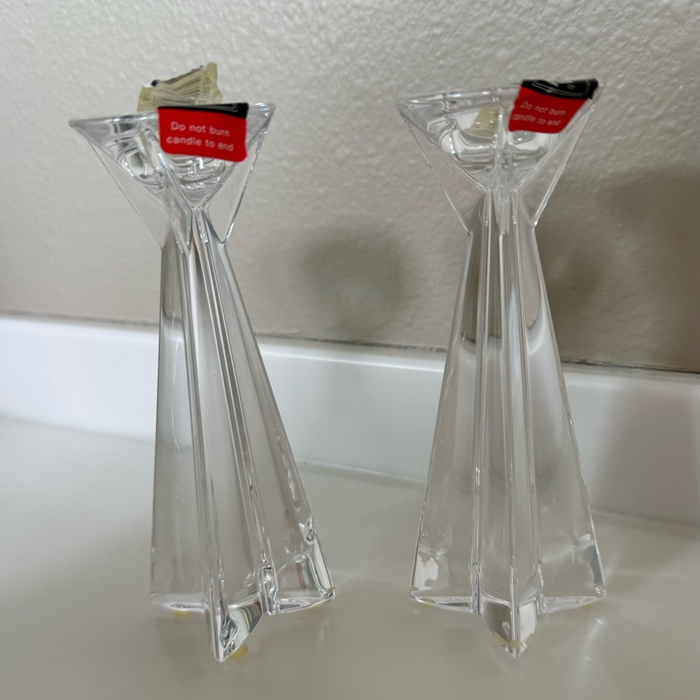 Never Used Mikasa Austria Crystal Candle Holders